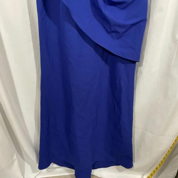 NEW ELIZA J [SZ 12 ] Draped Off‎ The Shoulder Gown In Cobalt - Picture 5 of 12